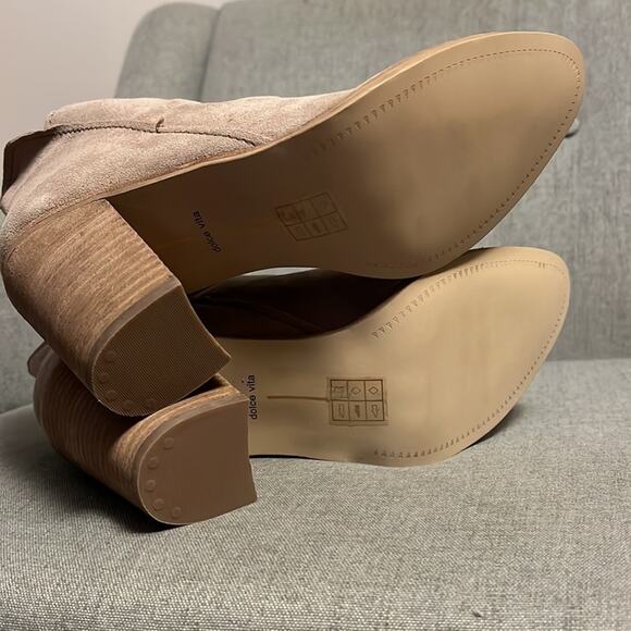 Dolce Vita tan heeled suede ankle bootie size 11 New - Picture 4 of 6